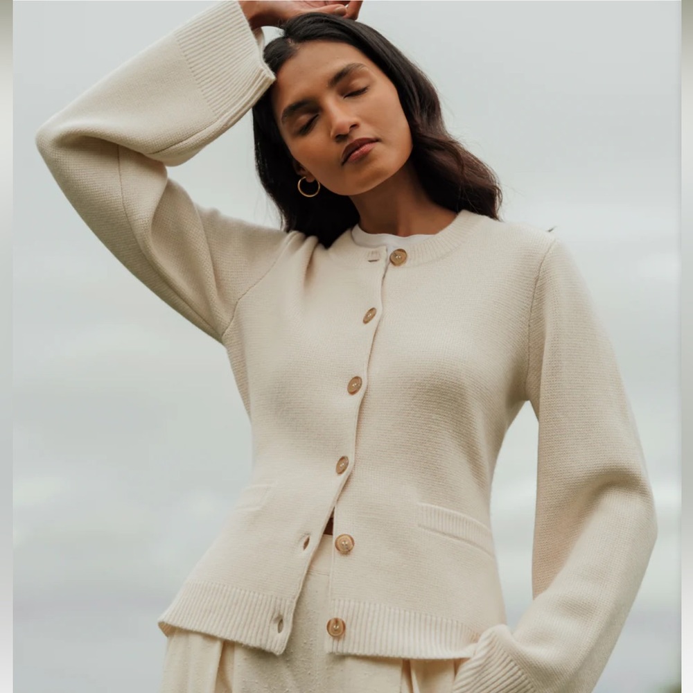 Jenni Kayne Cooper Cardigan Size Small Warm Ivory